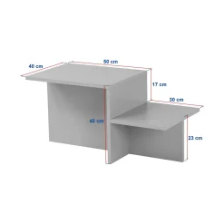 Tavolino da Salotto Marrone Noce Forma Rettangolare Materiale Piano in Legno Nobilitato 80x40x40h cm, Colore Ripiano Marrone - Lomagna