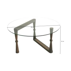 Tavolino da Salotto Marrone Noce Forma Rotondo Materiale Piano in Legno 100x100x46h cm, Colore Ripiano Marrone - Chiavenna