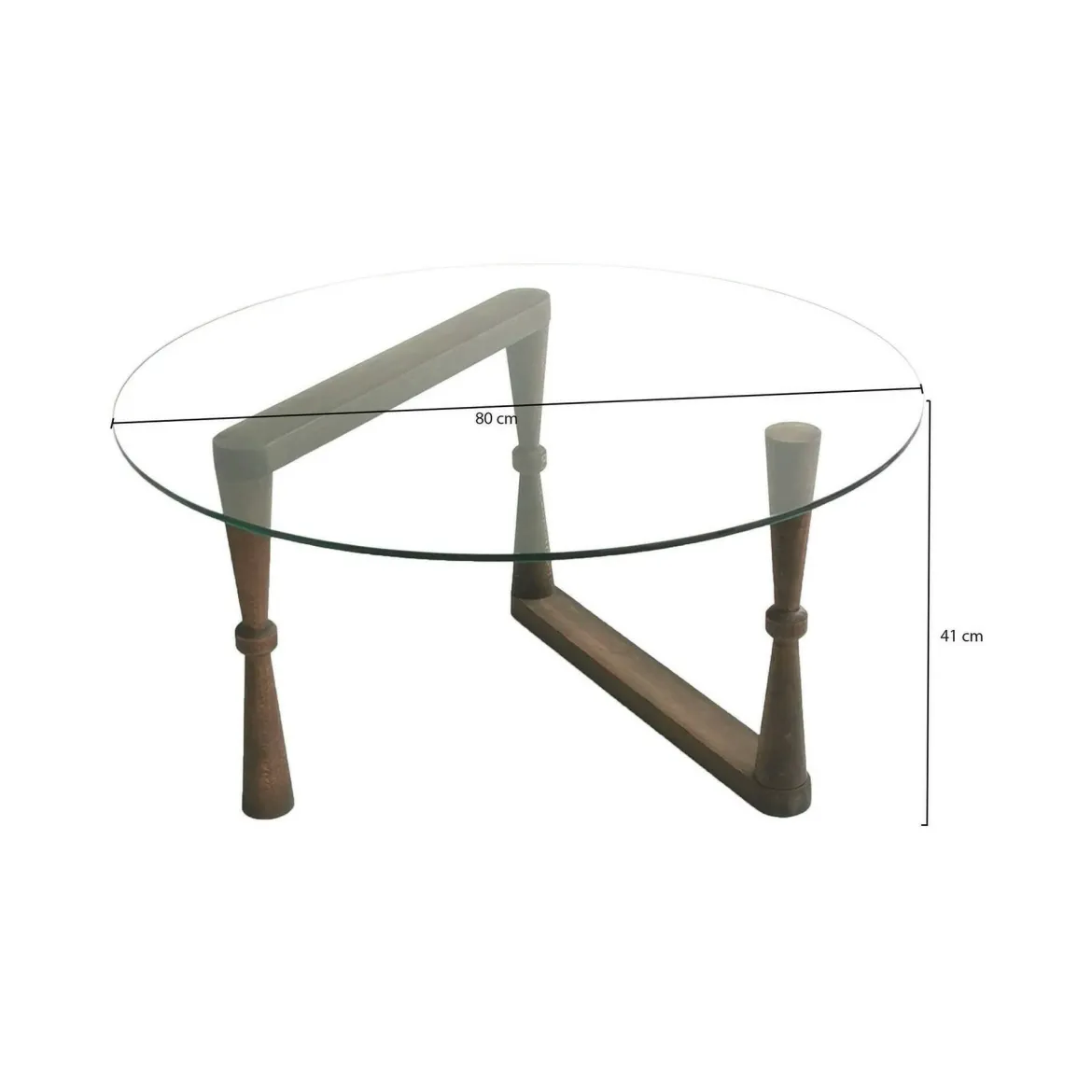 Tavolino da Salotto Marrone Noce Forma Rotondo Materiale Piano in Legno 100x100x46h cm, Colore Ripiano Marrone - Chiavenna