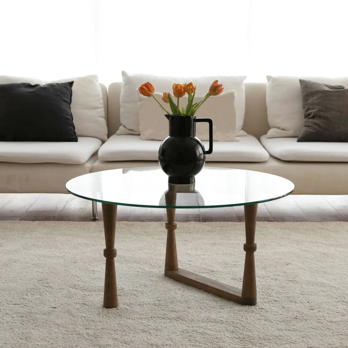 Tavolino da Salotto Marrone Noce Forma Rotondo Materiale Piano in Legno 100x100x46h cm, Colore Ripiano Marrone - Chiavenna