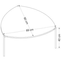 Tavolino da Salotto Marrone Noce Nero con Piedini 3 Vani 90x60x40h cm, Forma Rettangolare - Dogliani