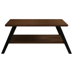 Tavolino da Salotto Marrone Noce Nero con Piedini un Vano 98x50x43h cm, Forma Rettangolare - Nardi