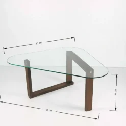 Tavolino da Salotto Marrone Noce Portariviste Forma Quadrata 90x90x40h cm, Sfumatura Colore Struttura Noce - Aldino