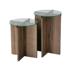Tavolino da Salotto Marrone Noce Portariviste Forma Rettangolare 40x40x60h cm, Sfumatura Colore Struttura Noce - Ballabio