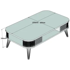 Tavolino da Salotto Marrone Noce set 3 Pezzi Forma Rettangolare 49x36x42h cm, Sfumatura Colore Ripiano Noce - Cerrione