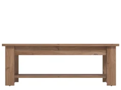 Tavolino da Salotto Marrone Noce un Vano Forma Rettangolare 130x67x41h cm, Sfumatura Colore Ripiano Noce - Carlazzo