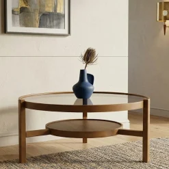 Tavolino da Salotto Marrone Noce un Vano Portariviste 75x75x40h cm, Forma Rettangolare - Barcis