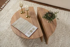 Tavolino da Salotto Marrone Pino Peso Massimo Supportato 15 kg Forma Rettangolare 90x60x35h cm, Sfumatura Colore Ripiano Pino - Mansue