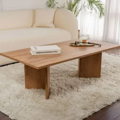 Tavolino da Salotto Marrone Quercia Forma Rettangolare Materiale Piano in Legno Nobilitato 119x60x40h cm, Colore Ripiano Marrone - Turate