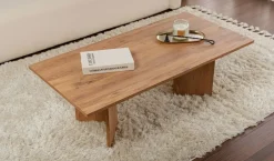 Tavolino da Salotto Marrone Quercia Forma Rettangolare Materiale Piano in Legno Nobilitato 119x60x40h cm, Colore Ripiano Marrone - Turate