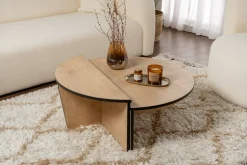 Tavolino da Salotto Marrone Quercia Nero Portariviste Forma Rettangolare 90x60x35h cm, Colore Ripiano Marrone - Mansue