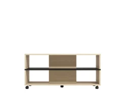Tavolino da Salotto Marrone Rovere Effetto Fume Forma Rotonda 75x75x35h cm, Materiale Struttura in Vetro - Nila