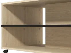 Tavolino da Salotto Marrone Rovere Effetto Fume Forma Rotonda 75x75x35h cm, Materiale Struttura in Vetro - Nila