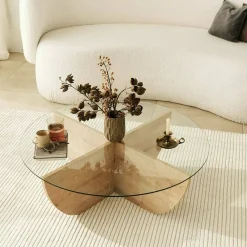 Tavolino da Salotto Marrone Rovere Forma Ovale Materiale Piano in Legno Nobilitato 120x65x40h cm, Colore Ripiano Marrone - Parona