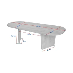 Tavolino da Salotto Marrone Rovere Forma Ovale Materiale Piano in Legno Nobilitato 130x65x40h cm, Colore Ripiano Marrone - Dozza