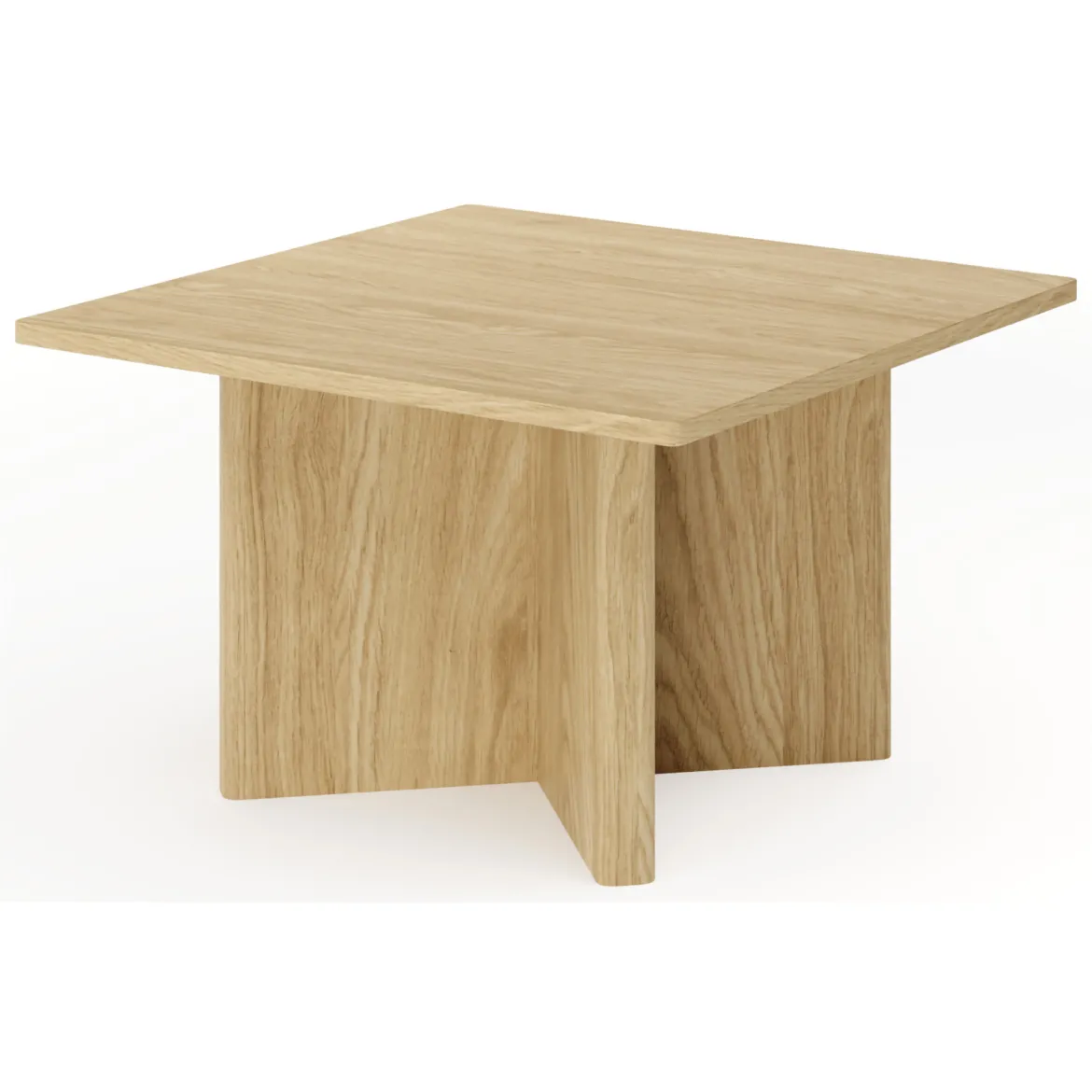 Tavolino da Salotto Marrone Rovere Forma Quadrato Colore Ripiano Marrone 80x80x49h cm, Sfumatura Colore Struttura Rovere - Kasinaba