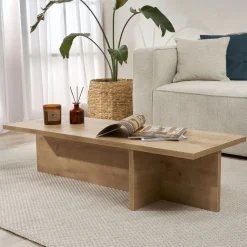 Tavolino da Salotto Marrone Rovere Forma Rettangolare Materiale Piano in Legno Nobilitato 120x60x40h cm, Colore Ripiano Marrone - Ottana