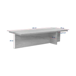Tavolino da Salotto Marrone Rovere Forma Rettangolare Materiale Piano in Legno Nobilitato 120x45x30h cm, Colore Ripiano Marrone - Marmorito