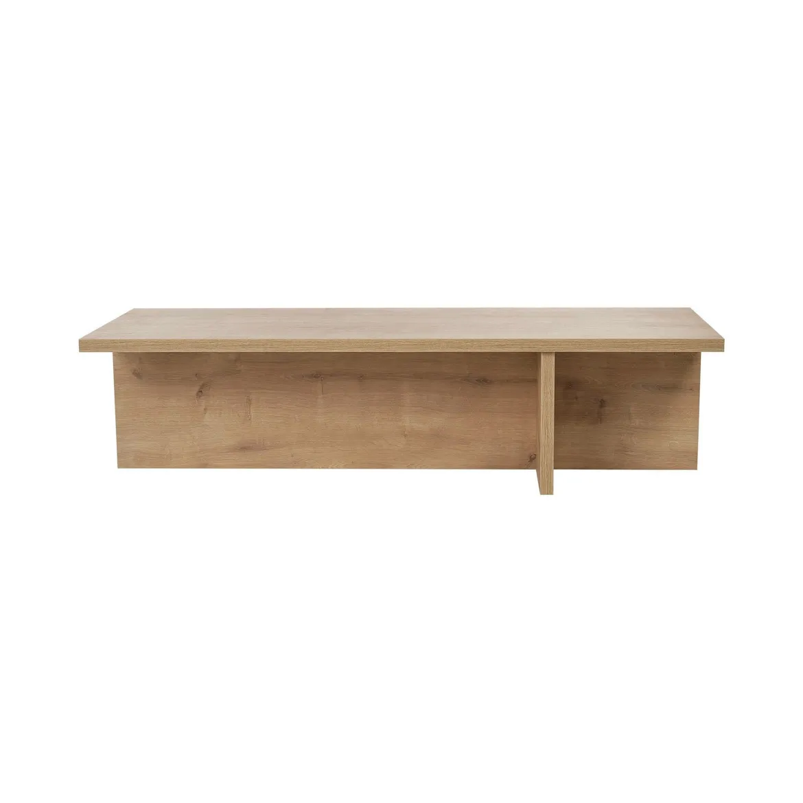 Tavolino da Salotto Marrone Rovere Forma Rettangolare Materiale Piano in Legno Nobilitato 120x45x30h cm, Colore Ripiano Marrone - Marmorito