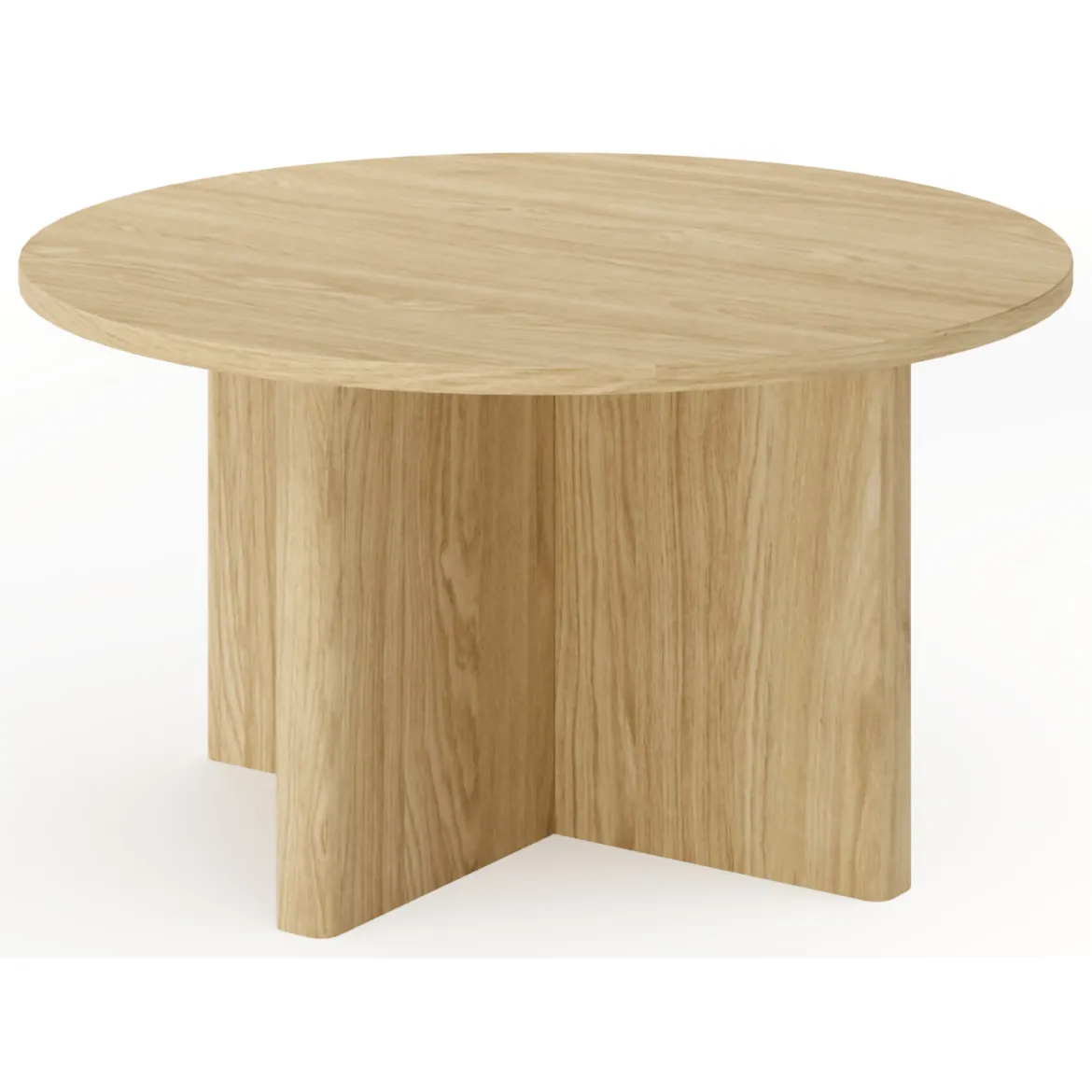 Tavolino da Salotto Marrone Rovere Forma Rotondo Colore Ripiano Marrone 90x90x49h cm, Sfumatura Colore Struttura Rovere - Kasi