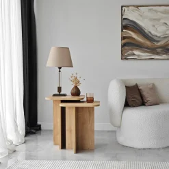 Tavolino da Salotto Marrone Rovere Nero 3 Vani Forma Rettangolare 120x60x53h cm, Colore Ripiano Marrone - Karaseso