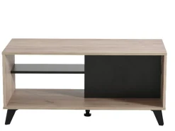 Tavolino da Salotto Marrone Rovere Nero set 3 Pezzi Forma Rettangolare 55x40x50h cm, Colore Ripiano Marrone - Crichi