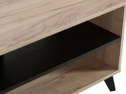 Tavolino da Salotto Marrone Rovere Nero set 3 Pezzi Forma Rettangolare 55x40x50h cm, Colore Ripiano Marrone - Crichi