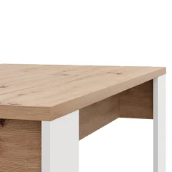 Tavolino da Salotto Marrone Rovere Nodi Bianco Opaco Forma Rettangolare Colore Ripiano Marrone 120x67x43h cm, Colore Struttura Bianco - Bertona