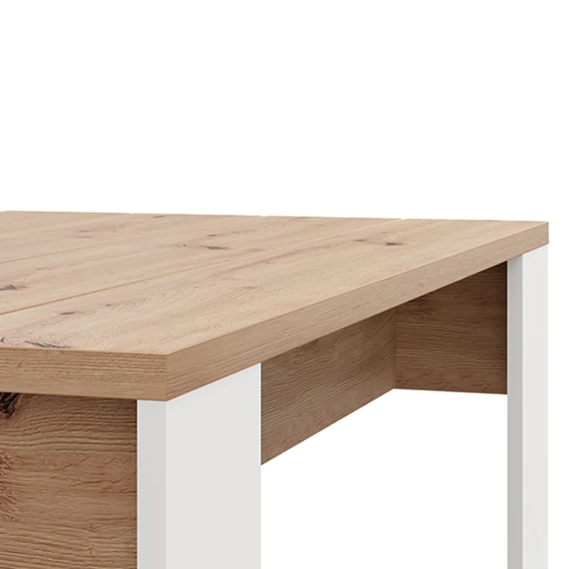 Tavolino da Salotto Marrone Rovere Nodi Bianco Opaco Forma Rettangolare Colore Ripiano Marrone 120x67x43h cm, Colore Struttura Bianco - Bertona