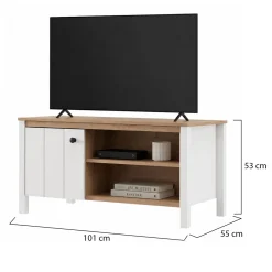 Tavolino da Salotto Marrone Rovere Nodi Bianco Piano Effetto Doghe Forma Quadrato 67x67x43h cm, Colore Ripiano Marrone - Magre