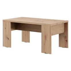 Tavolino da Salotto Marrone Rovere Nodi Forma Rettangolare Materiale Piano in Legno Nobilitato 120x45x30h cm, Colore Ripiano Marrone - Marmorito