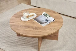 Tavolino da Salotto Marrone Rovere Nodi Nero Antracite 2 Vani Forma Rettangolare 114.5x50.5x49h cm, Colore Ripiano Marrone - Zeme