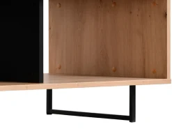 Tavolino da Salotto Marrone Rovere Nodi Nero con Piedini 2 Vani 120.5x60.5x42.5h cm, Forma Rettangolare - Corsano