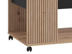 Tavolino da Salotto Marrone Rovere Nodi Nero con Piedini un Vano 101x55x46h cm, Forma Rettangolare - Cunico