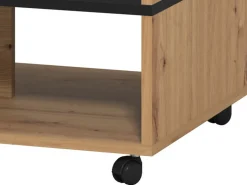 Tavolino da Salotto Marrone Rovere Nodi Nero un Cassetto con Piedini 100x60x4h cm, un Vano - Kasese