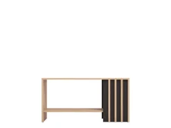 Tavolino da Salotto Marrone Rovere Nodi Nero un Vano Forma Rettangolare 90x49.5x45.5h cm, Colore Ripiano Marrone - Tricerro