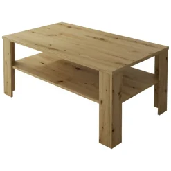 Tavolino da Salotto Marrone Rovere Nodi un Vano Forma Rettangolare 124x60x45h cm, Sfumatura Colore Ripiano Rovere Nodi - Pella