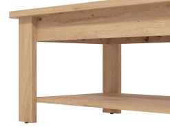 Tavolino da Salotto Marrone Rovere Nodi un Vano Forma Rettangolare 124x60x45h cm, Sfumatura Colore Ripiano Rovere Nodi - Pella