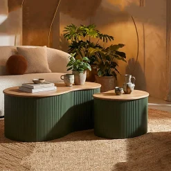 Tavolino da Salotto Marrone Rovere un Vano Forma Rettangolare 90.5x50.5x41.5h cm, Sfumatura Colore Ripiano Rovere - Piraino