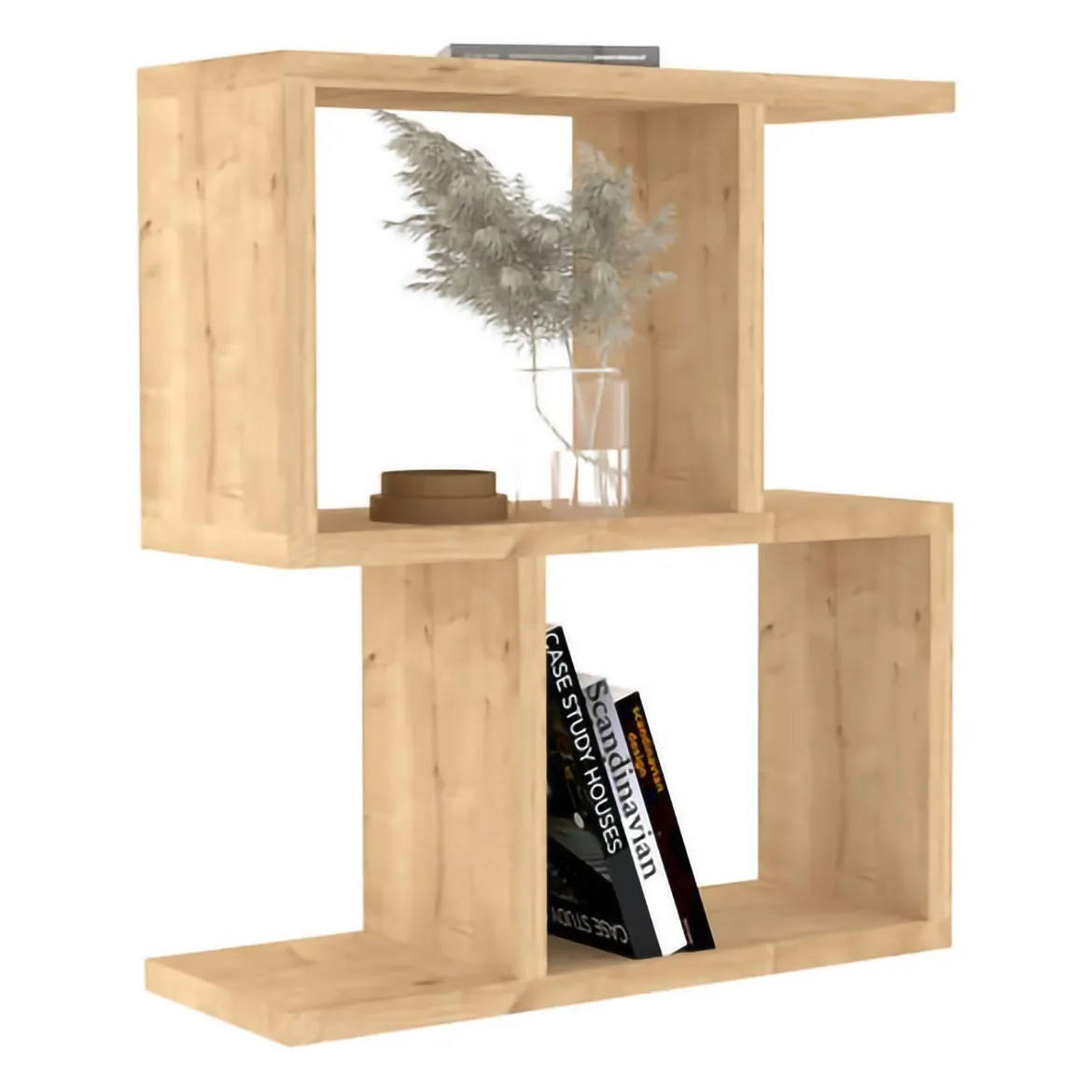 Tavolino da Salotto Marrone Sabbia 2 Vani Forma Rettangolare 45x17x51h cm, Sfumatura Colore Ripiano Sabbia - Lauriano