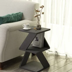Tavolino da Salotto Nero Antracite Effetto Fume Forma Rettangolare 80x80x40h cm, Materiale Struttura in Vetro - Gran
