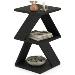 Tavolino da Salotto Nero Antracite Effetto Fume Forma Rettangolare 80x80x40h cm, Materiale Struttura in Vetro - Gran