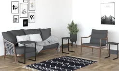 Tavolino da Salotto Nero Antracite Forma Rettangolare Materiale Piano in Legno Nobilitato 40x40x55h cm, Colore Ripiano Nero - Caprauna