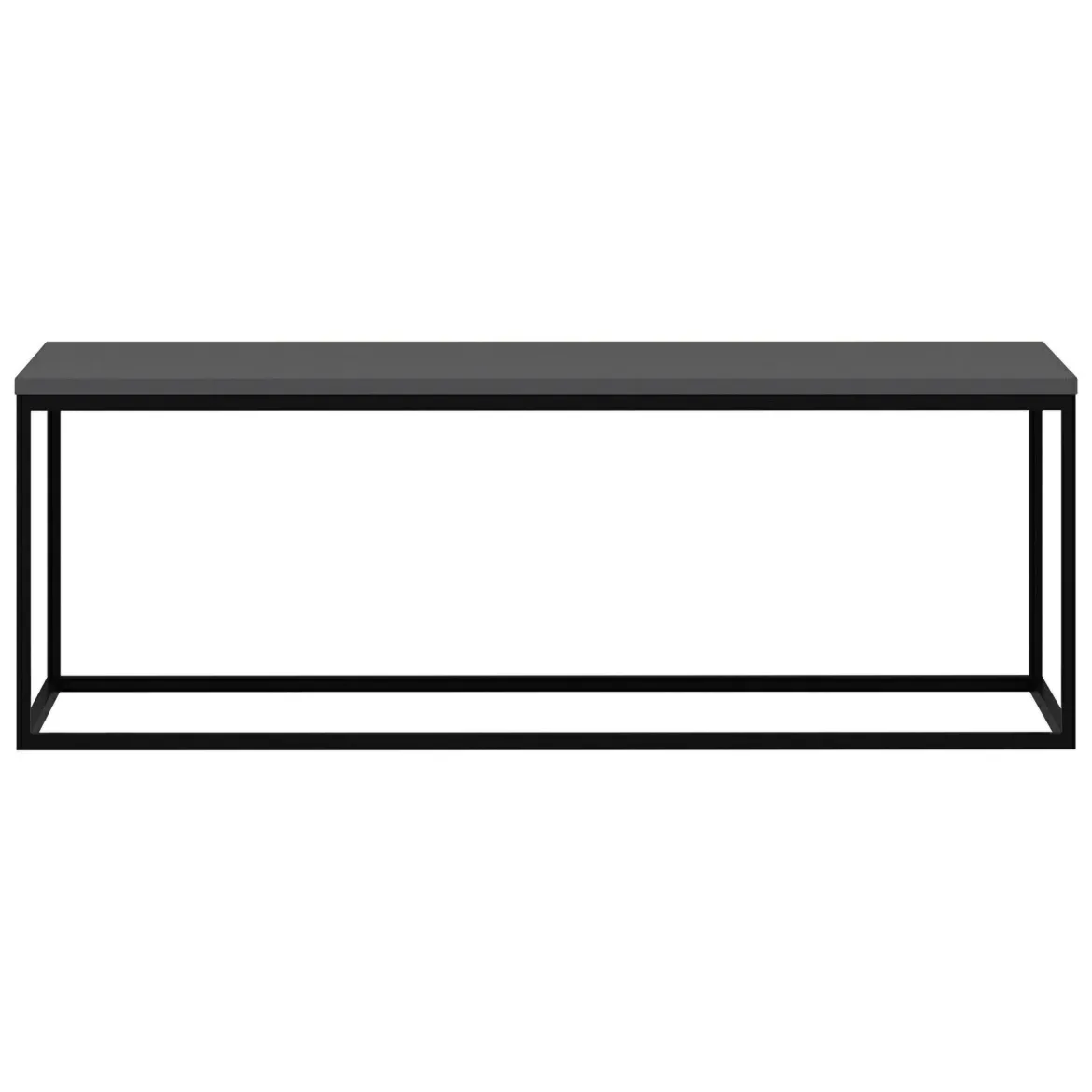 Tavolino da Salotto Nero Antracite Nero Forma Rettangolare Materiale Piano in Legno Nobilitato 120x60x42h cm, Sfumatura Colore Struttura Antracite