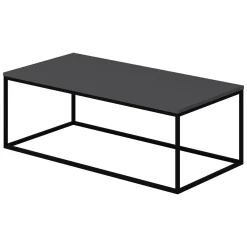 Tavolino da Salotto Nero Antracite Nero Forma Rettangolare Materiale Piano in Legno Nobilitato 120x60x42h cm, Sfumatura Colore Struttura Antracite