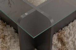 Tavolino da Salotto Nero Antracite Portariviste Forma Rettangolare 80x80x40h cm, Sfumatura Colore Struttura Antracite - Gran