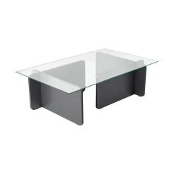 Tavolino da Salotto Nero Antracite Portariviste Forma Rettangolare 80x80x40h cm, Sfumatura Colore Struttura Antracite - Gran