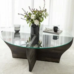 Tavolino da Salotto Nero Antracite Portariviste Forma Rotonda 92x92x36h cm, Sfumatura Colore Struttura Antracite - Califfi
