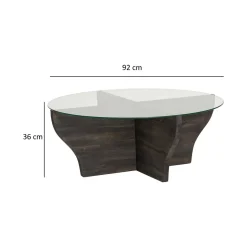 Tavolino da Salotto Nero Antracite Portariviste Forma Rotonda 92x92x36h cm, Sfumatura Colore Struttura Antracite - Califfi