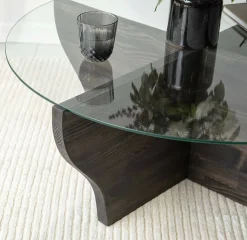Tavolino da Salotto Nero Antracite Portariviste Forma Rotonda 92x92x36h cm, Sfumatura Colore Struttura Antracite - Califfi